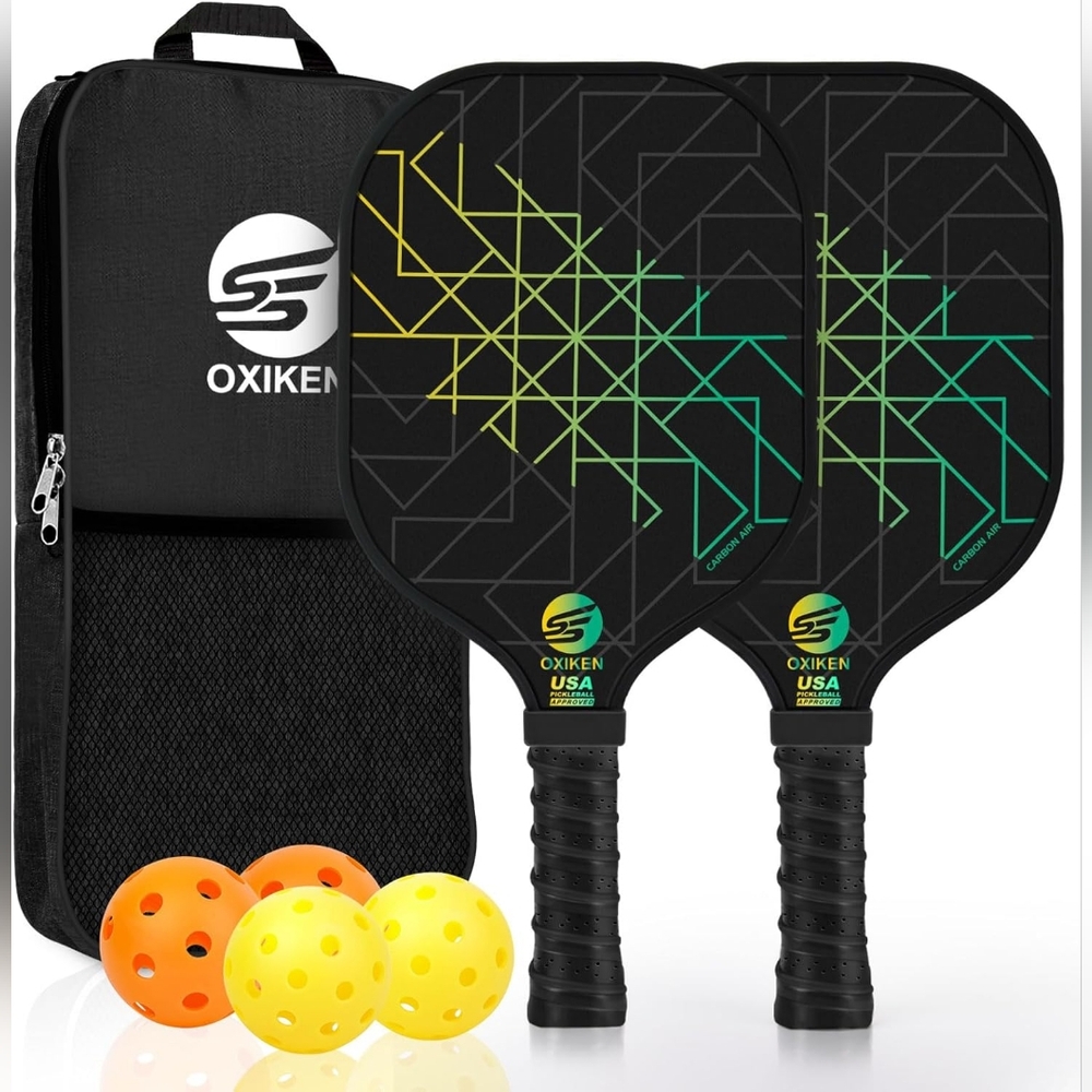 New SS Oxiken Green Colour Pickleball Set with 4 Balls & Bag